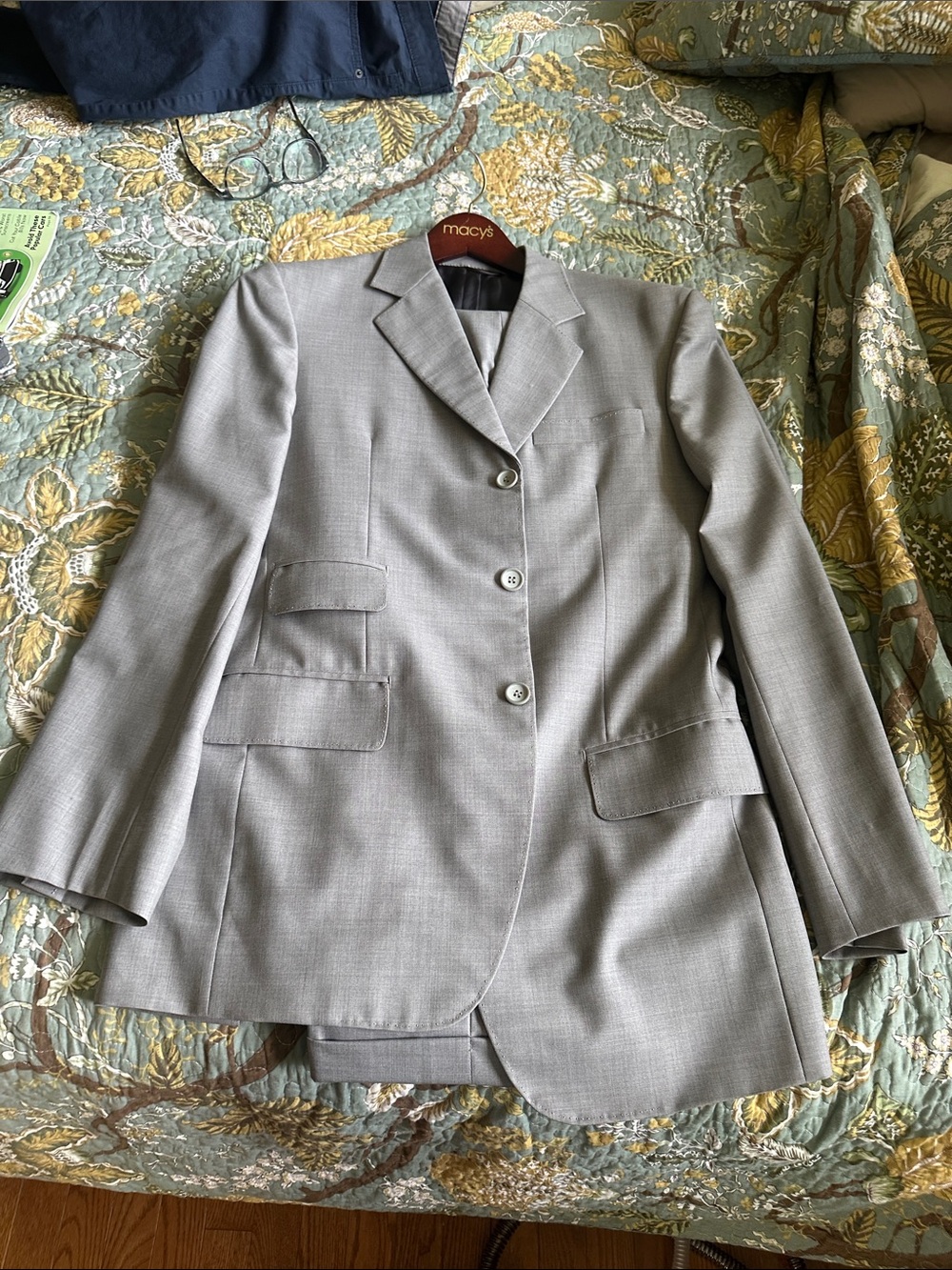 KACHINS Classic Men's Wool Suit Custom Made Gray